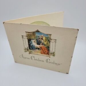 Vintage Rust Craft‎ Boston Christmas Card Nativity Scene Joyous Greetings
